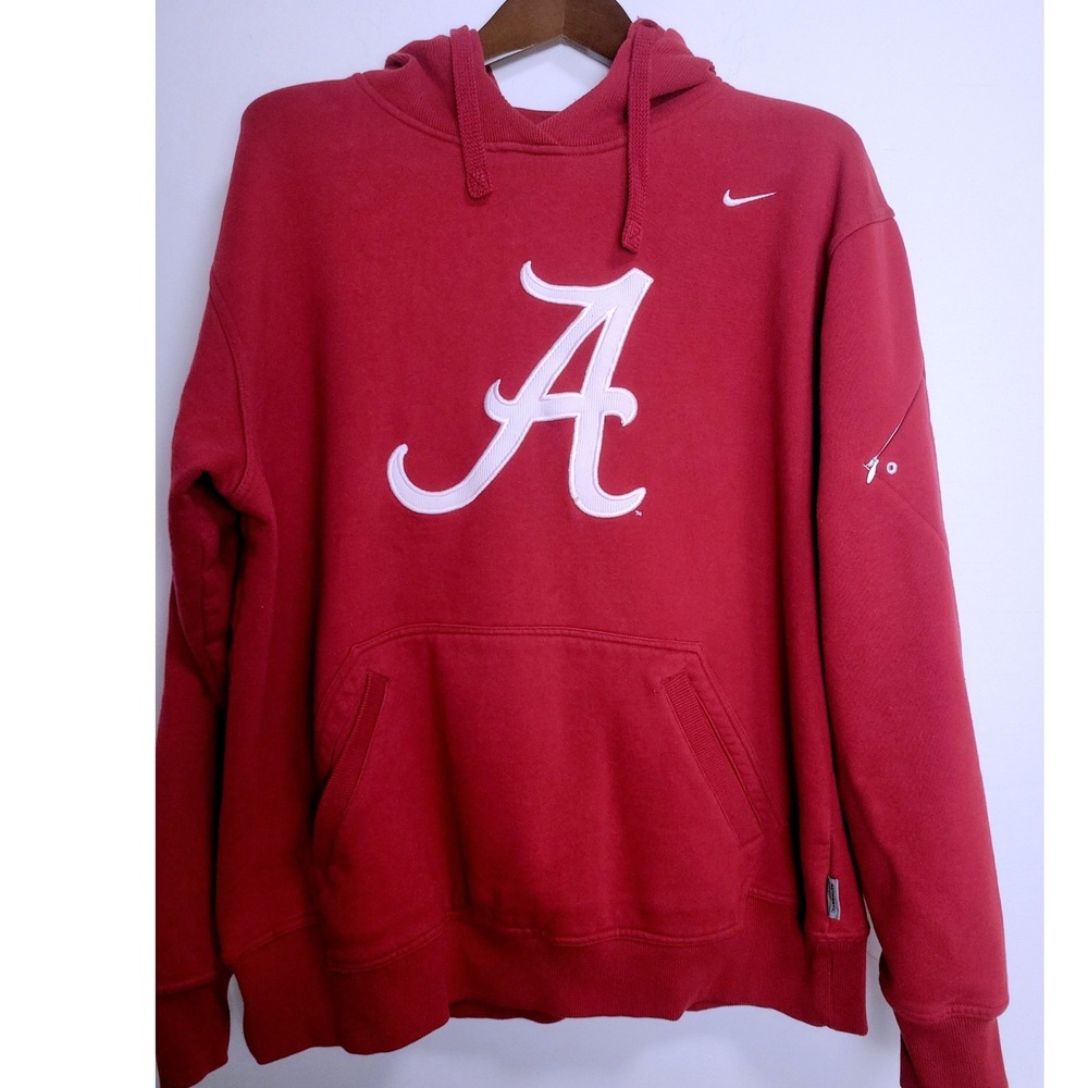 Nike Alabama Crimson Tide Hoodie Mens Red Embroidered Pullover Sweatshirt L